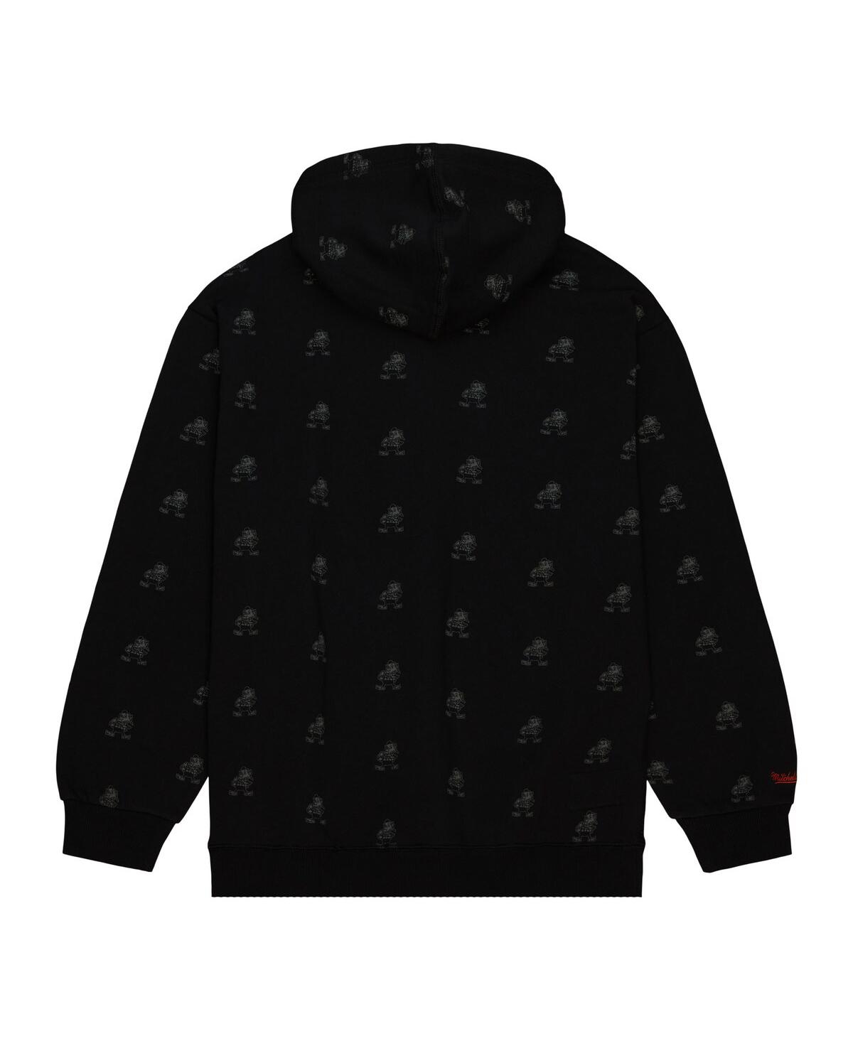 Men's Mitchell & NessCleveland Browns Allover Print Fleece Pullover Hoodie - Black