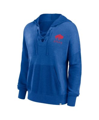 Women's Royal Distressed Buffalo Bills Heritage Snow Wash French Terry Lace-Up&nbsp;Pullover Hoodie
