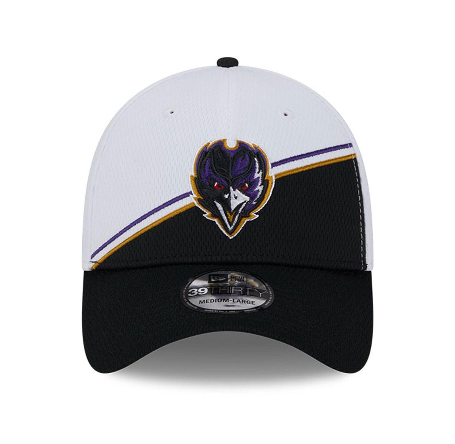 Men's White, Black Baltimore Ravens 2023 Sideline 39THIRTY Flex Hat