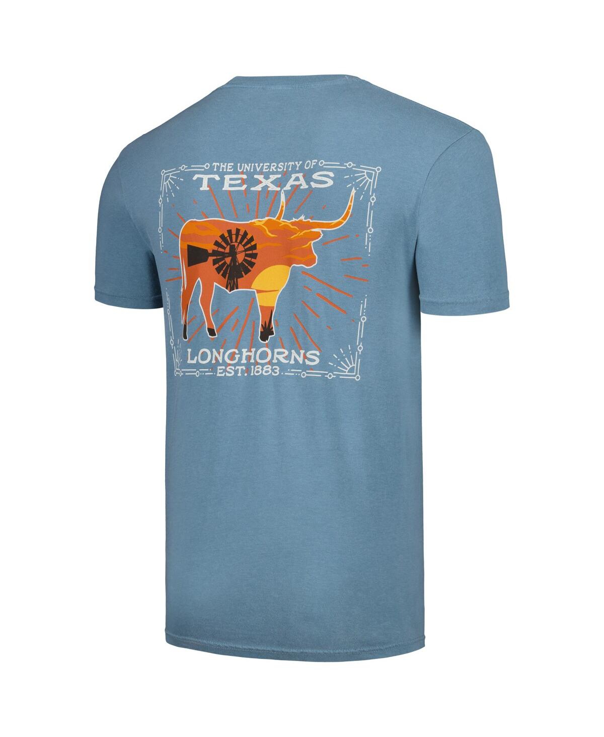 Shop Image One Men's Light Blue Texas Longhorns State Scenery  T-shirt