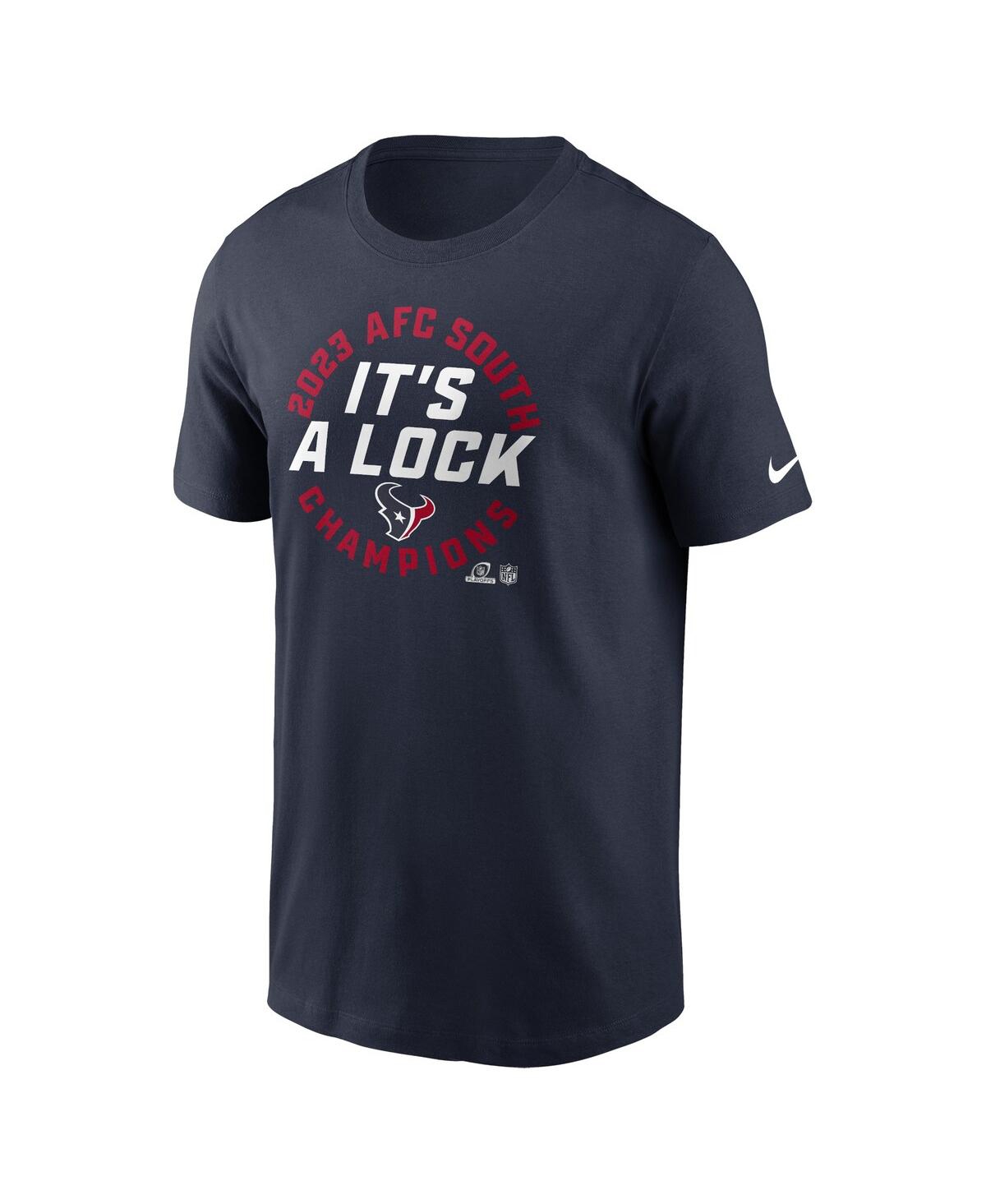 Men's NikeHouston Texans 2023 Afc South Division Champions Locker Room Trophy Collection T-shirt - Navy