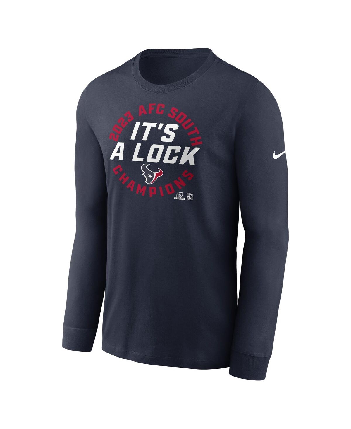 Men's NikeHouston Texans 2023 Afc South Division Champions Locker Room Trophy Collection Long Sleeve T-shirt - Navy