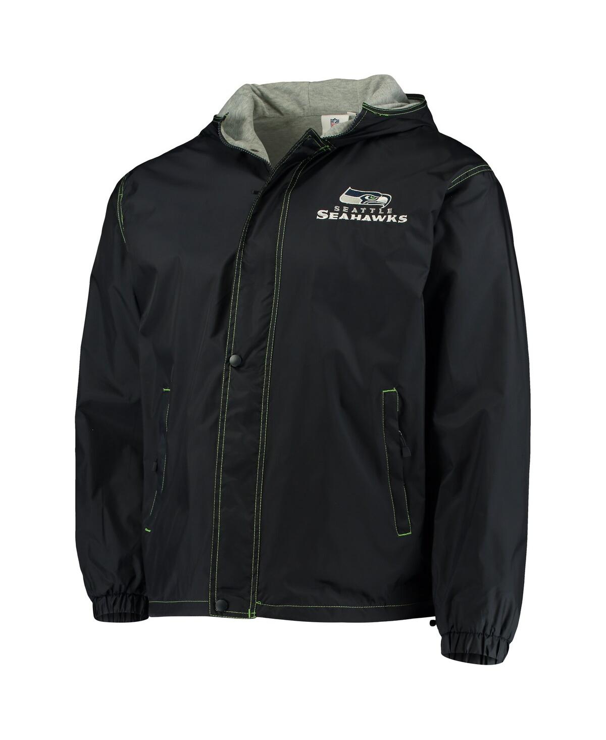 DUNBROOKE MEN'S DUNBROOKE NAVY SEATTLE SEAHAWKS LOGO LEGACY STADIUM FULL-ZIP JACKET 
