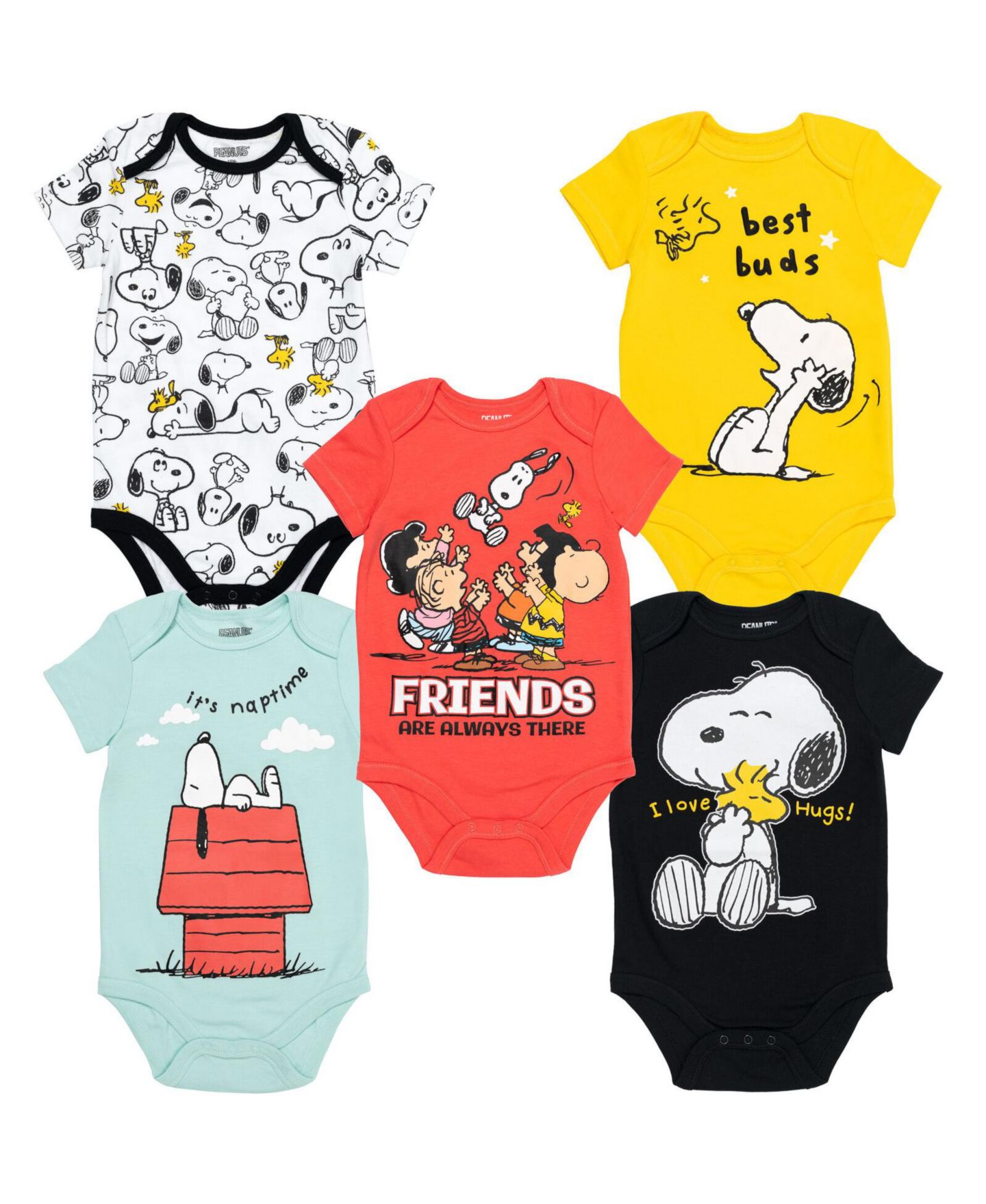 Боди Snoopy Charlie, 5 шт. — Peanuts, цвет: Разноцветный — фото 1