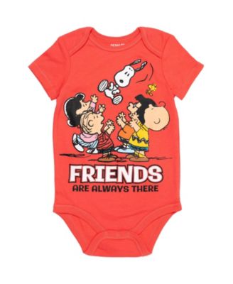 Snoopy Charlie Brown Boys 5 Pack Bodysuits Multi Infant