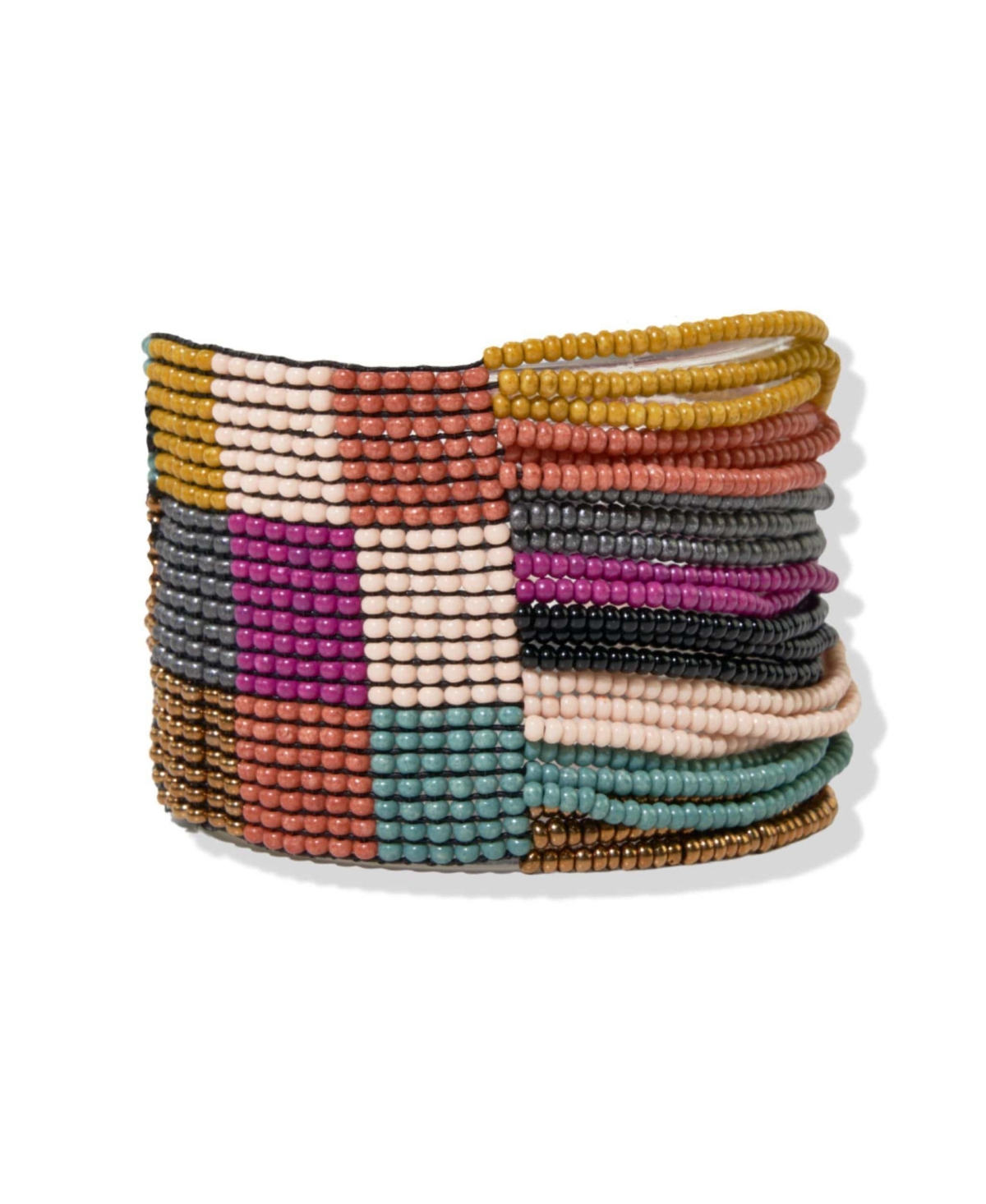 Ink + Alloy Olive Multi Layer Beaded Stretch Bracelet