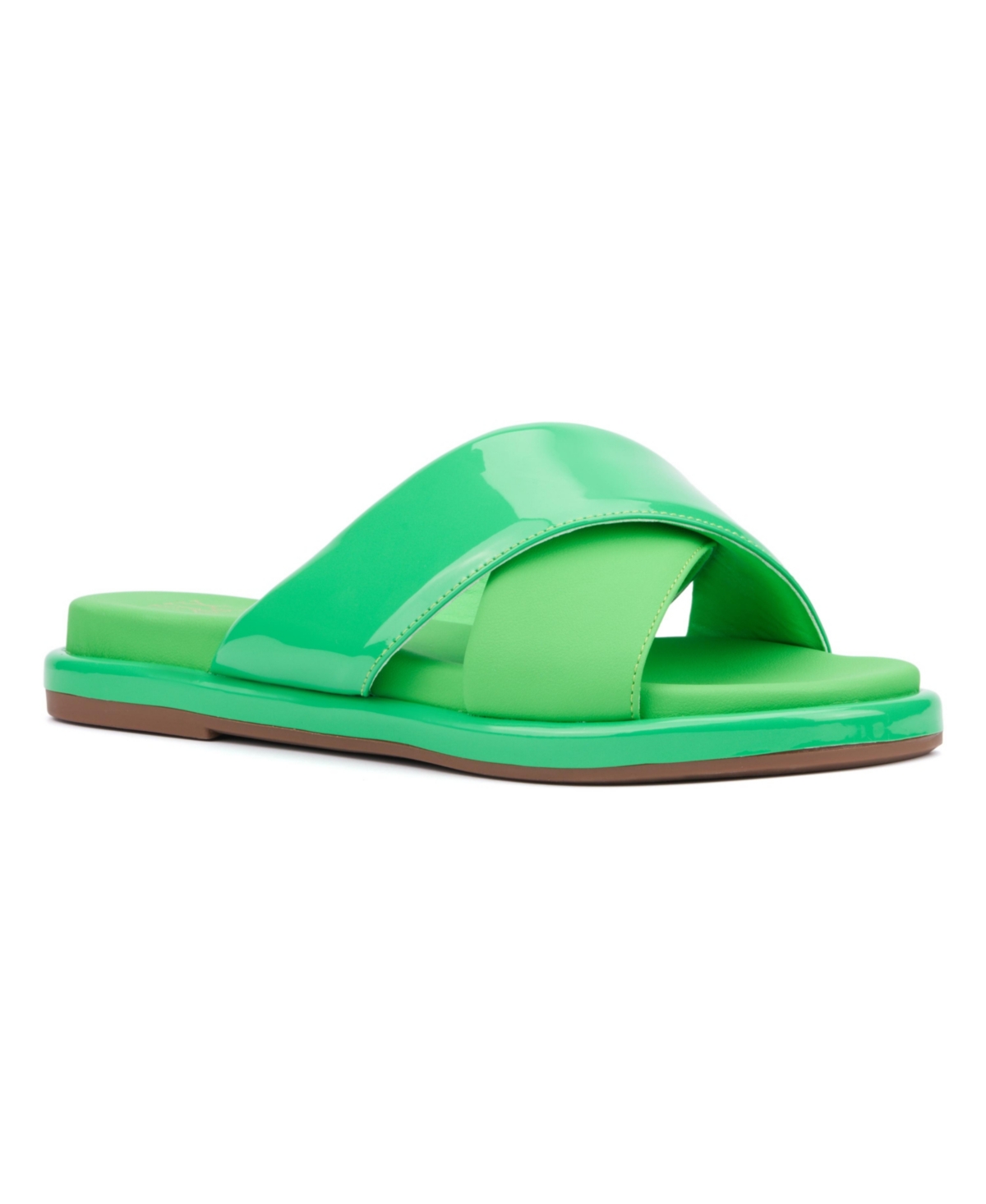 New York And Company Geralyn Slide Sandal In Vivid Green
