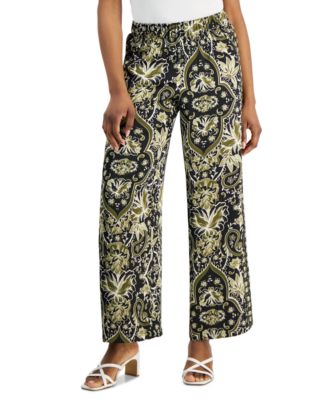 JM Collection - Petite Medallion Melody Satin Pants