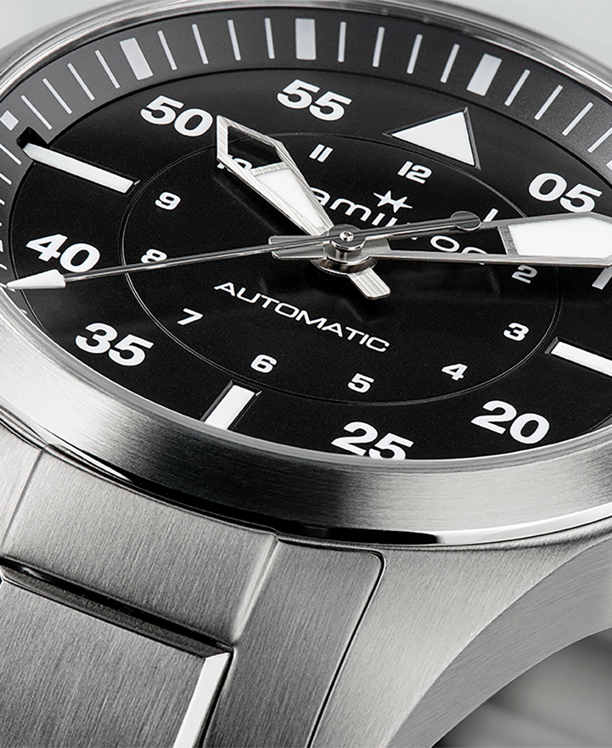 Shop Hamilton Women's Swiss Automatic Khaki Aviation Stainless Steel Bracelet Watch 36mm In Silver