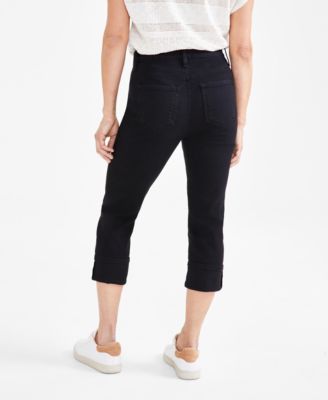 Petite High-Rise High-Cuff Capri Jeans