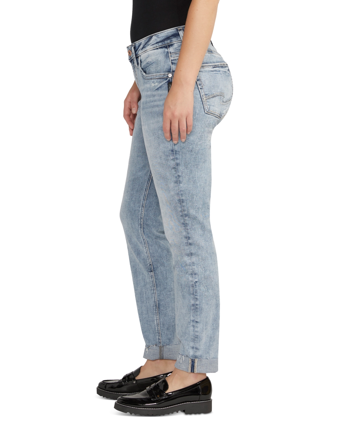Shop Silver Jeans Co. Women's Slim-leg Boyfriend Jeans In Indigo
