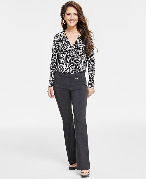 alfani I.N.C. International Concepts Petite Mid-Rise Bootcut Pants Petite & Petite Short Created for Macy's Women's Fashion Shoes & Accessories