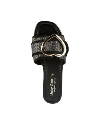 Women's Zapphire Heart Buckle Slide Flat Sandals