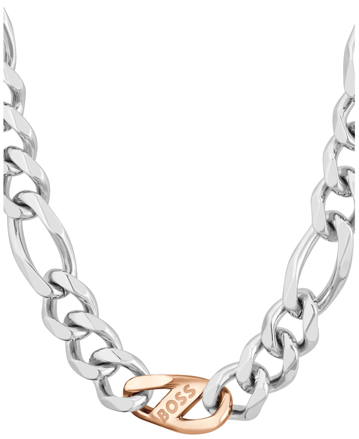 Shop Hugo Boss Boss Men's Rian Two-tone Stainless Steel Necklace In Silver