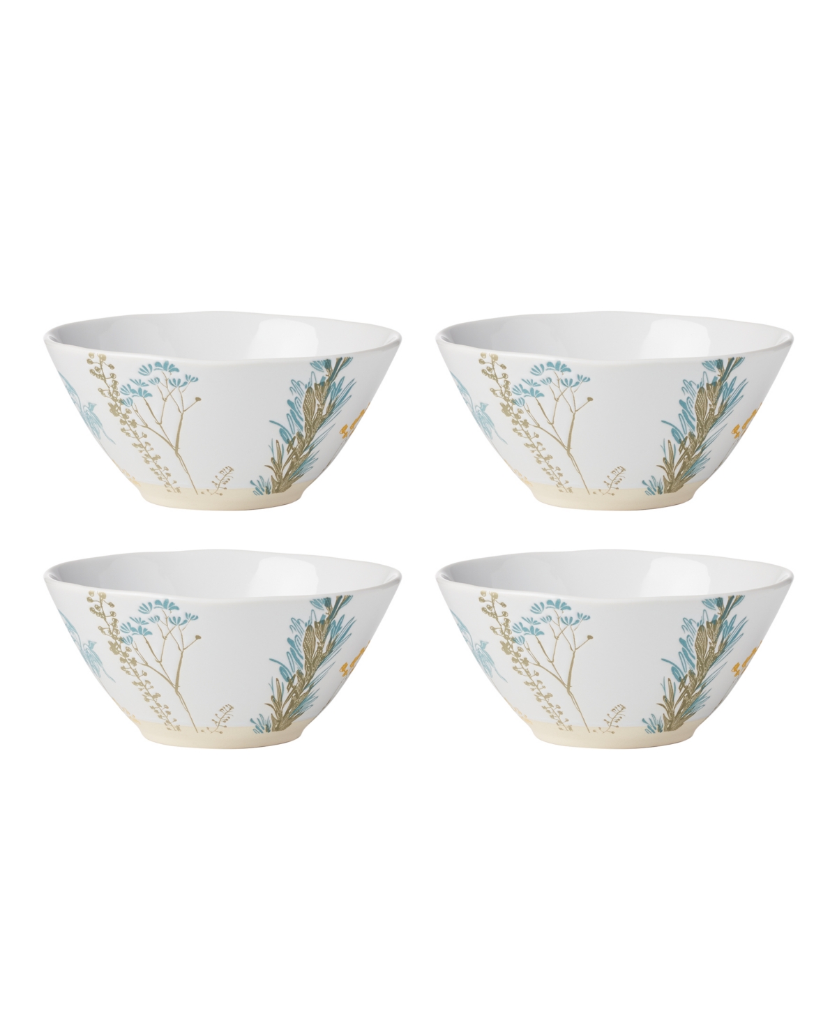 Wildflowers All-Purpose Bowls, Set of 4 - White