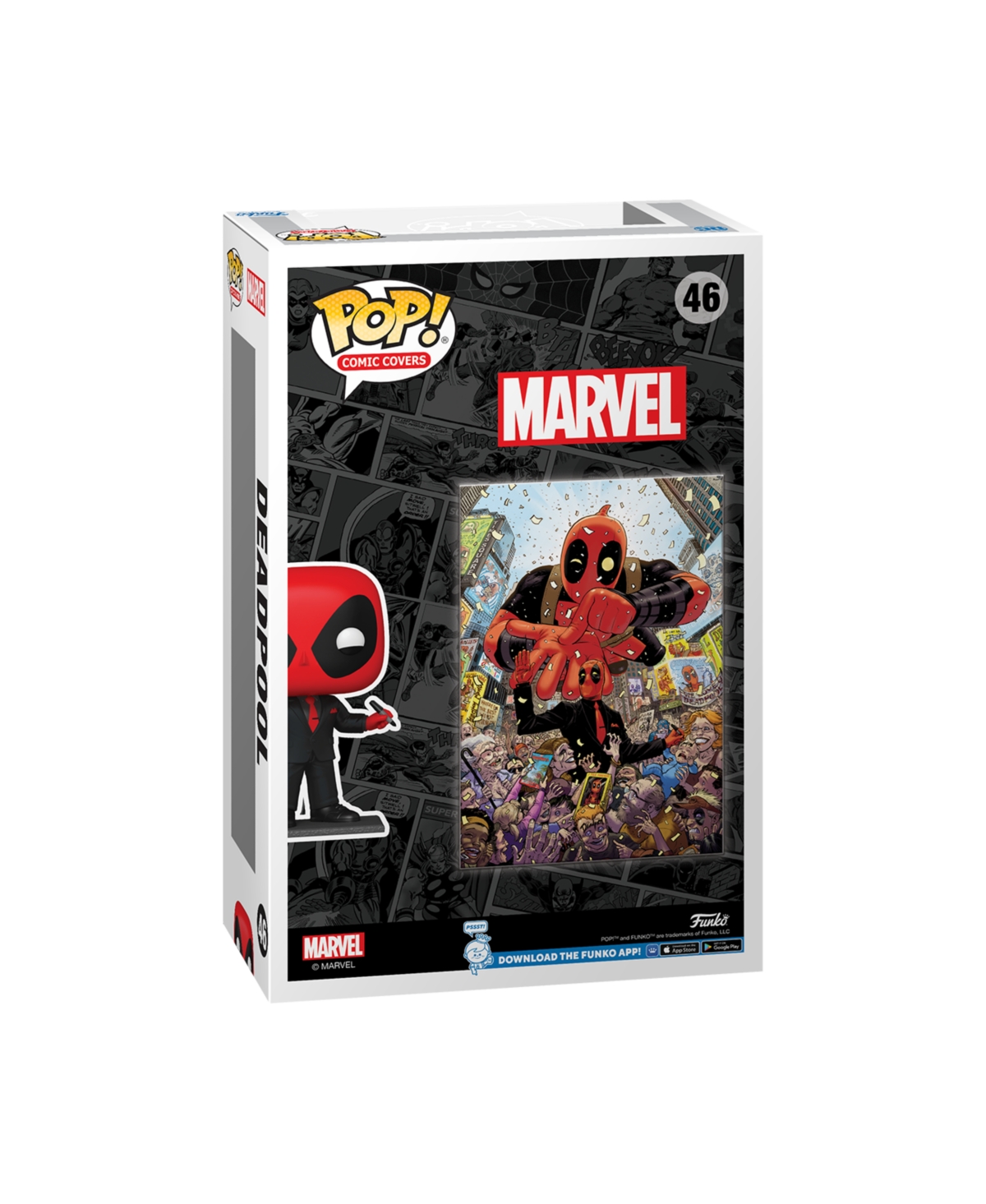 Shop Funko Pop Comic Cover Marvel Deadpool 2025 1 Deadpool In Black Suit Action Figure In Multi
