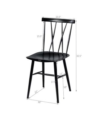 Set of 2 Modern Dining Chairs with Backrest