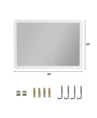 LED Wall-mounted Bathroom Rounded Arc Corner Mirror with Touch