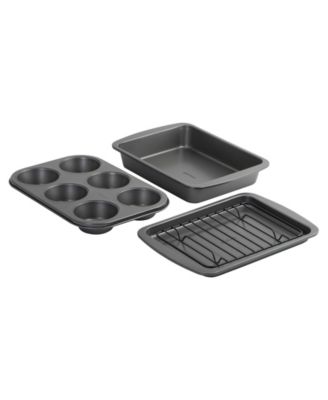 Good Cook 4 Piece Nonstick Steel Toaster Oven Set with Sheet Pan, Rack, Cake Pan, and Muffin Pan