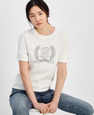 Tommy Hilfiger - Women's Embellished Short-Sleeve Sweater
