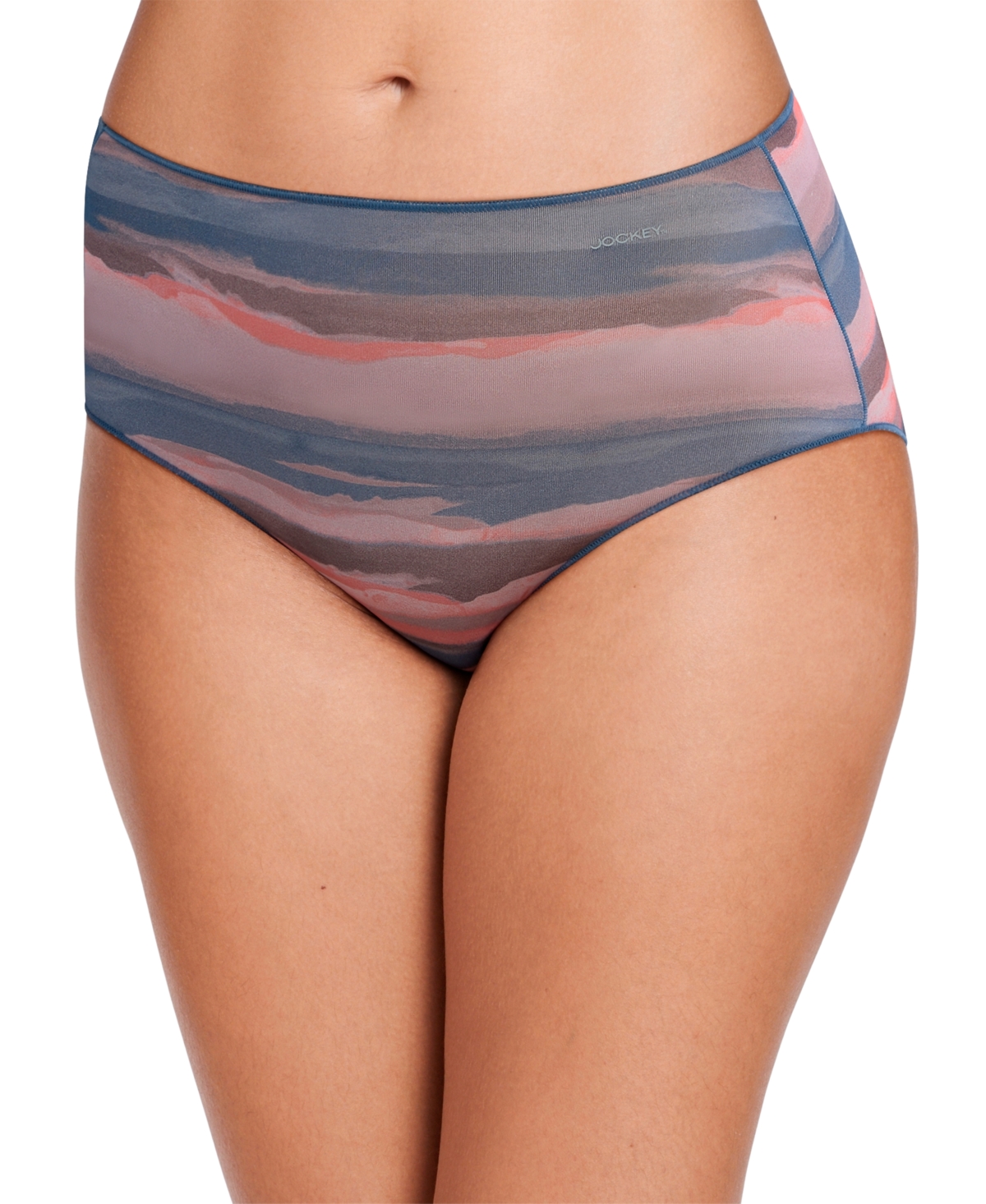 Jockey Women's No Panty Line Hip Brief Underwear 1372 In Horizon Stripe Twilight