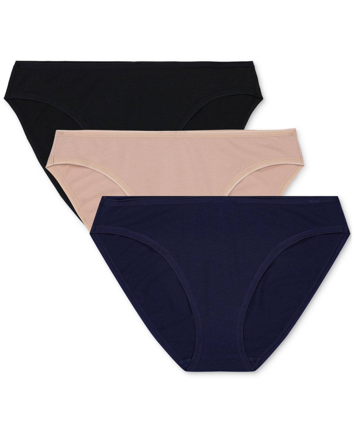 Shop Gap Body Women's 3-pk Bikini Underwear Gpw00274 In Halogen Blue Stripe,optic White,optic Wh