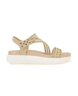 Women's Taryn Asymmetrical Slingback Jeweled Wedge Sandals