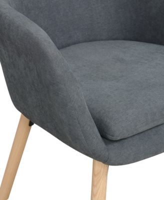 25.25" Faux Linen Charlotte Wingback Accent Armchair