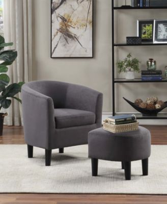 26.25" Microfiber Churchill Accent Chair with Ottoman