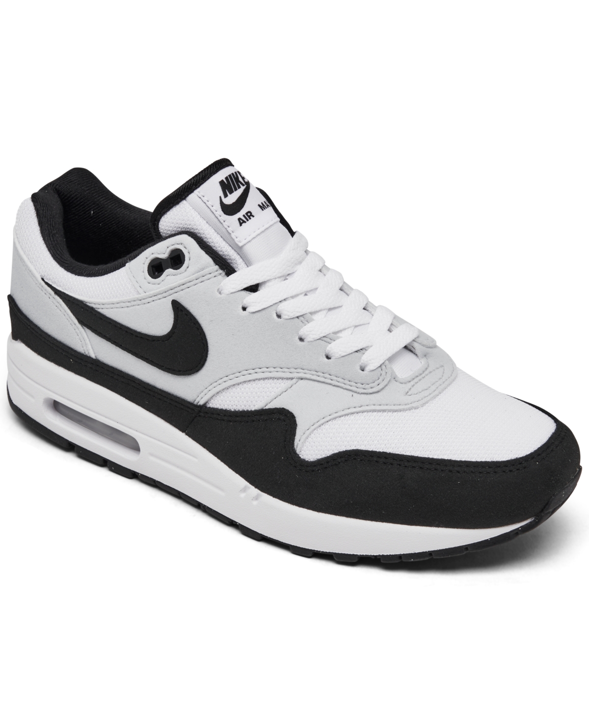 Men's Air Max 1 Casual Sneakers from Finish Line - White, Black, Gray
