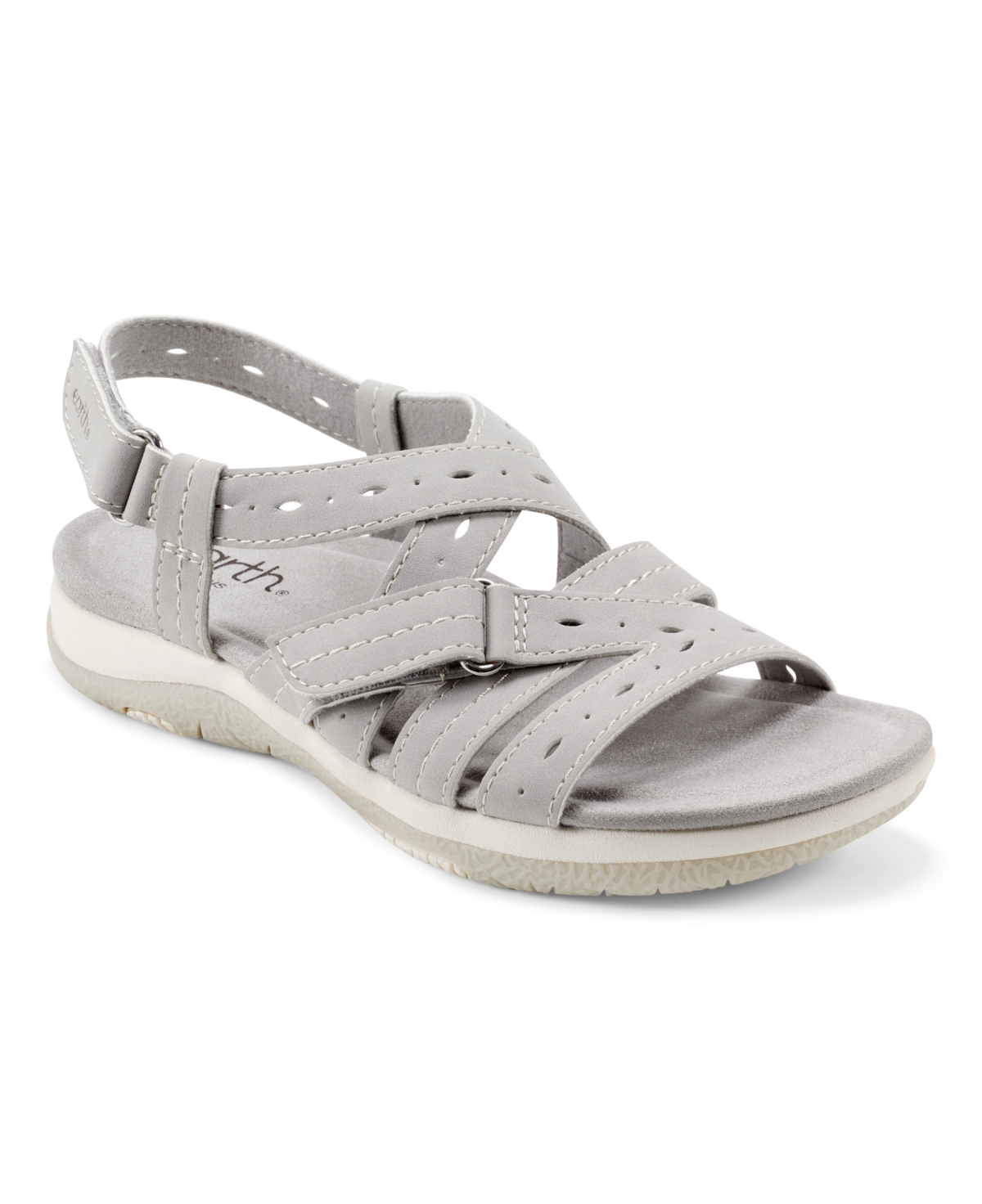 Shop Earth Women's Samsin Strappy Round Toe Casual Sandals In Light Gray