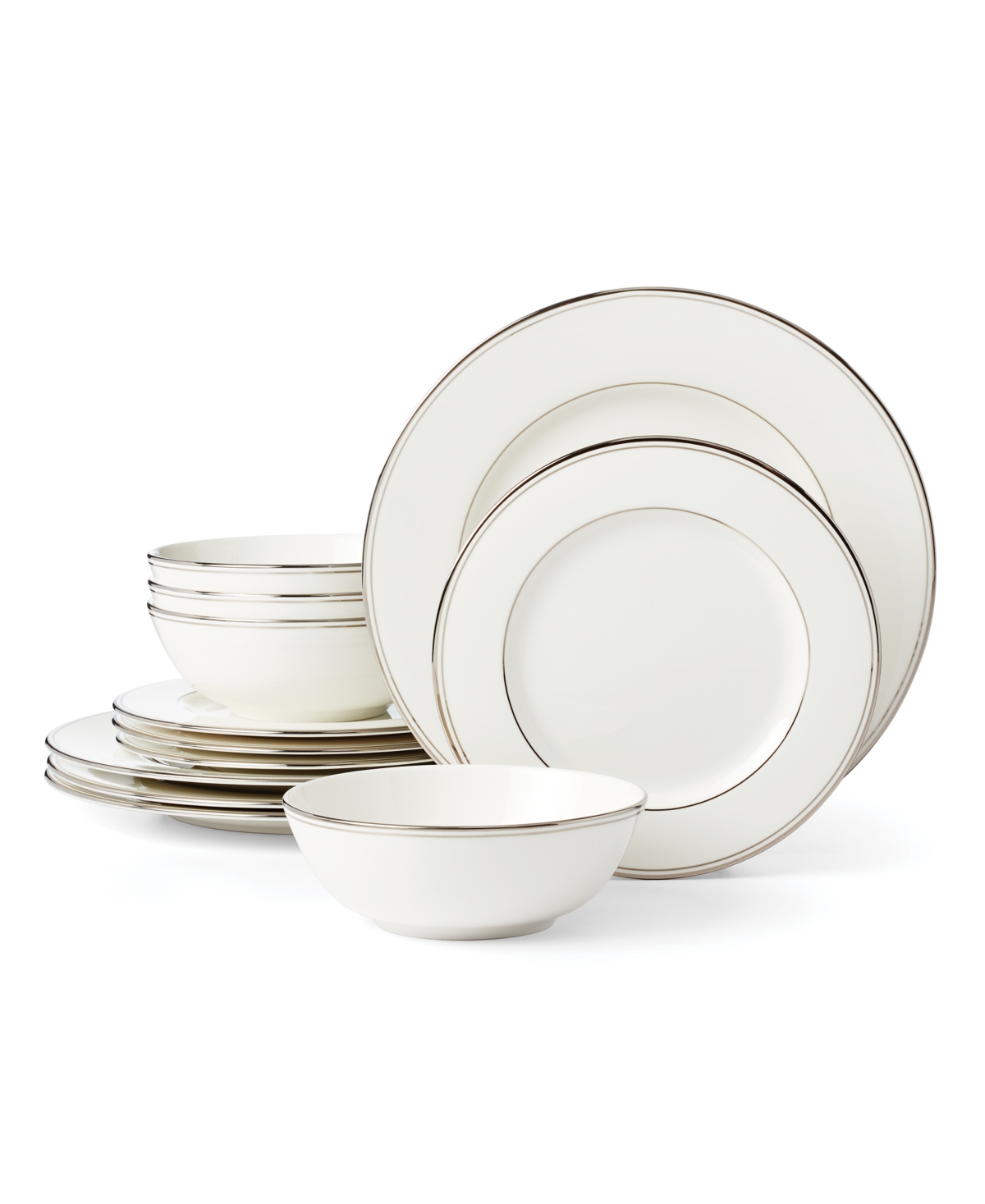 Shop Lenox Federal Platinum 12-piece Dinnerware Set, Service For 4 In White