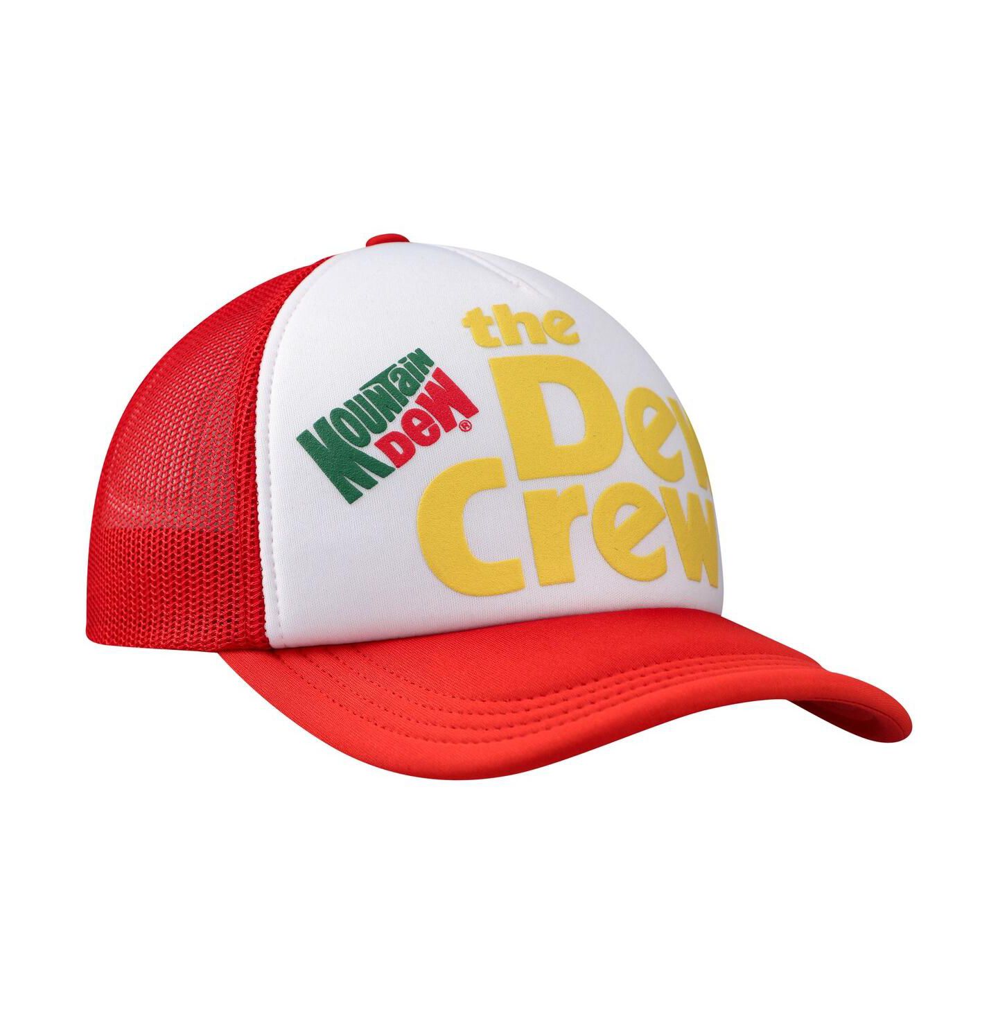 Мужская кепка Lids White, Red Mountain Dew Dew Crew Foam Trucker Adjustable Hat — фото 3