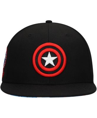 Men's Black Captain America Marvel 60th Anniversary Snapback Hat