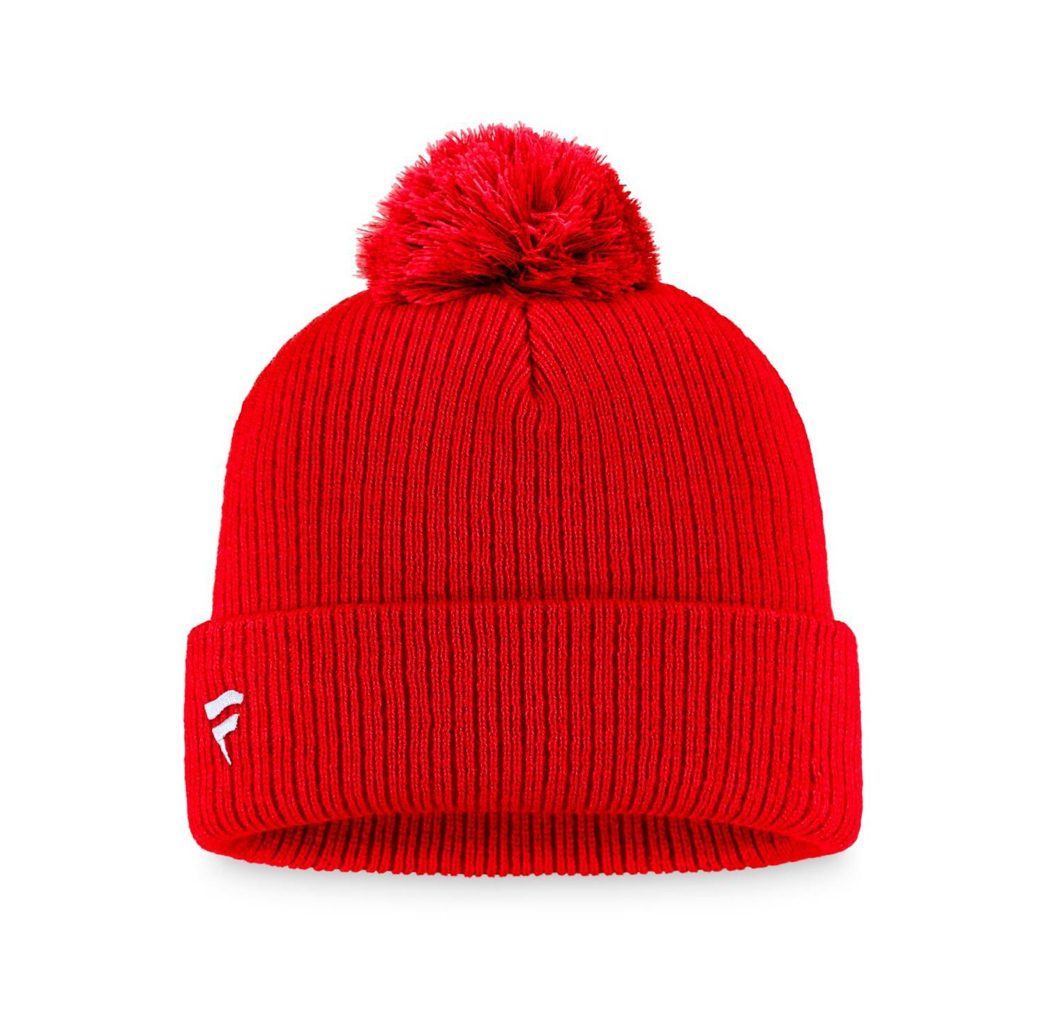Men's Red Ottawa Senators Core Primary Logo Cuffed Knit Hat with Pom