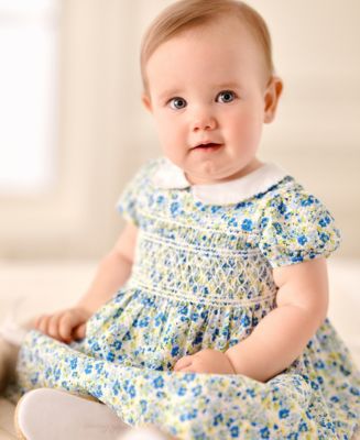 Polo Ralph Lauren Baby Girls Floral Cotton Seersucker Dress - Macy's