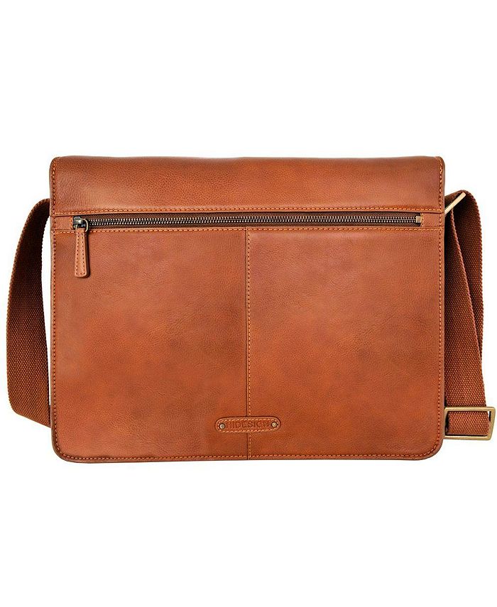 Hidesign Aiden Genuine Leather 15" Unisex Laptop & Messenger Bag Macy's