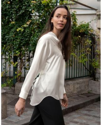 Women's Loungeful Split Neck Silk Shirt