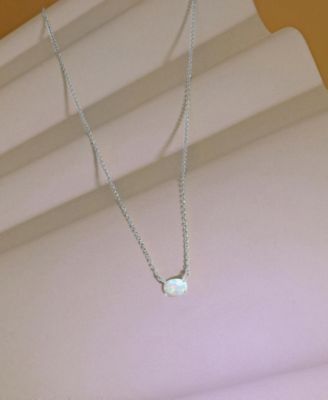 Lab-Grown Opal Oval Solitaire Pendant Necklace (3/4 ct. t.w.)