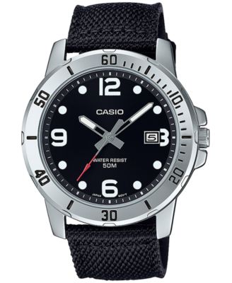 Casio - Men's Black Cloth Strap Watch 45mm