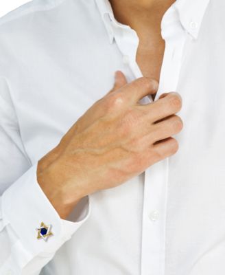 EFFY&reg; Men's Lapis Lazuli Star of David Cufflinks in Sterling Silver & 18k Gold-Plate
