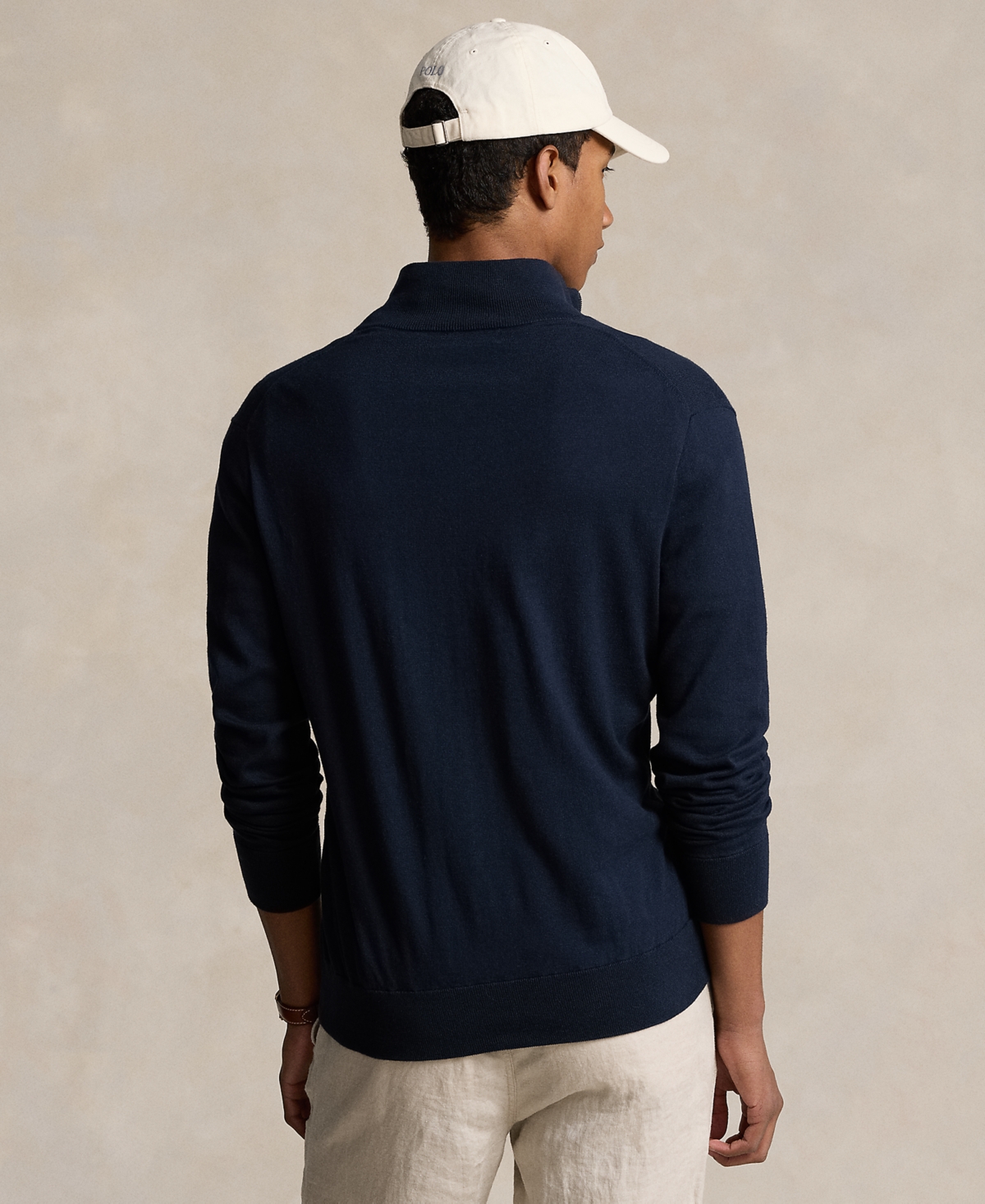 Shop Polo Ralph Lauren Men's Cotton Full-zip Sweater In Hunter Navy,winter Navy Htr