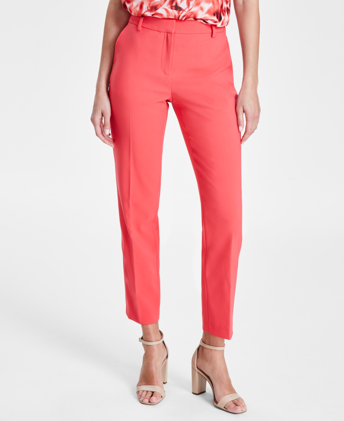 Women's Straight-Leg Mid-Rise Pants, Created for Macy's - Red Pear