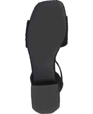 Women's Adleey Ankle Strap Tweed Block Heel Sandals