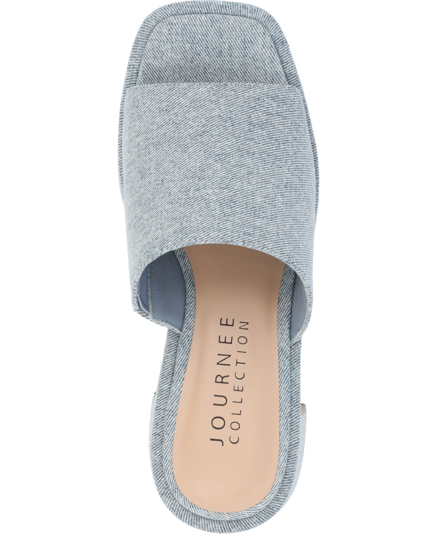 Женские сандалии Journee Collection Bessa Slip On Platform, цвет: Светлый джинсовый — фото 4