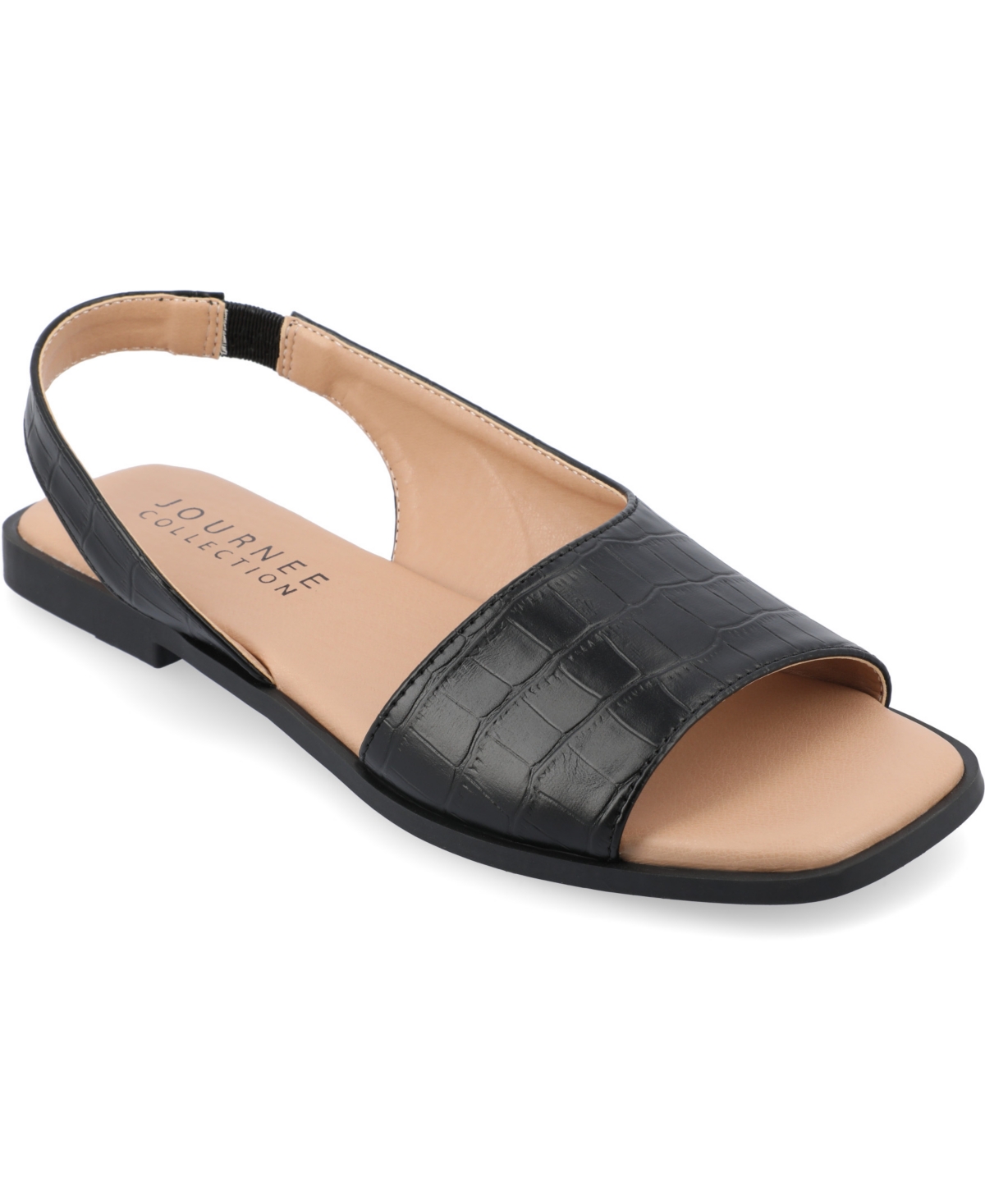 Journee Collection Women's Brinsley Slingback D'orsay Flat Sandals In Black