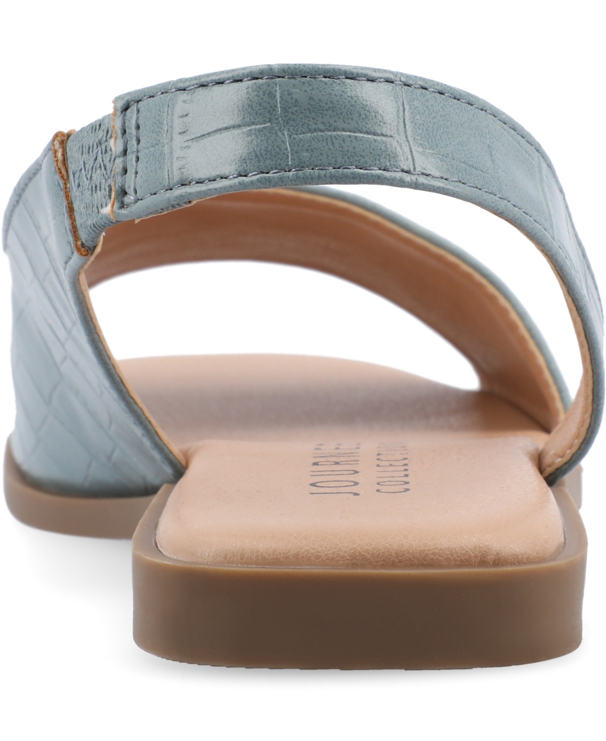 Journee Collection Women's Brinsley Slingback D'orsay Flat Sandals In Blue Croco