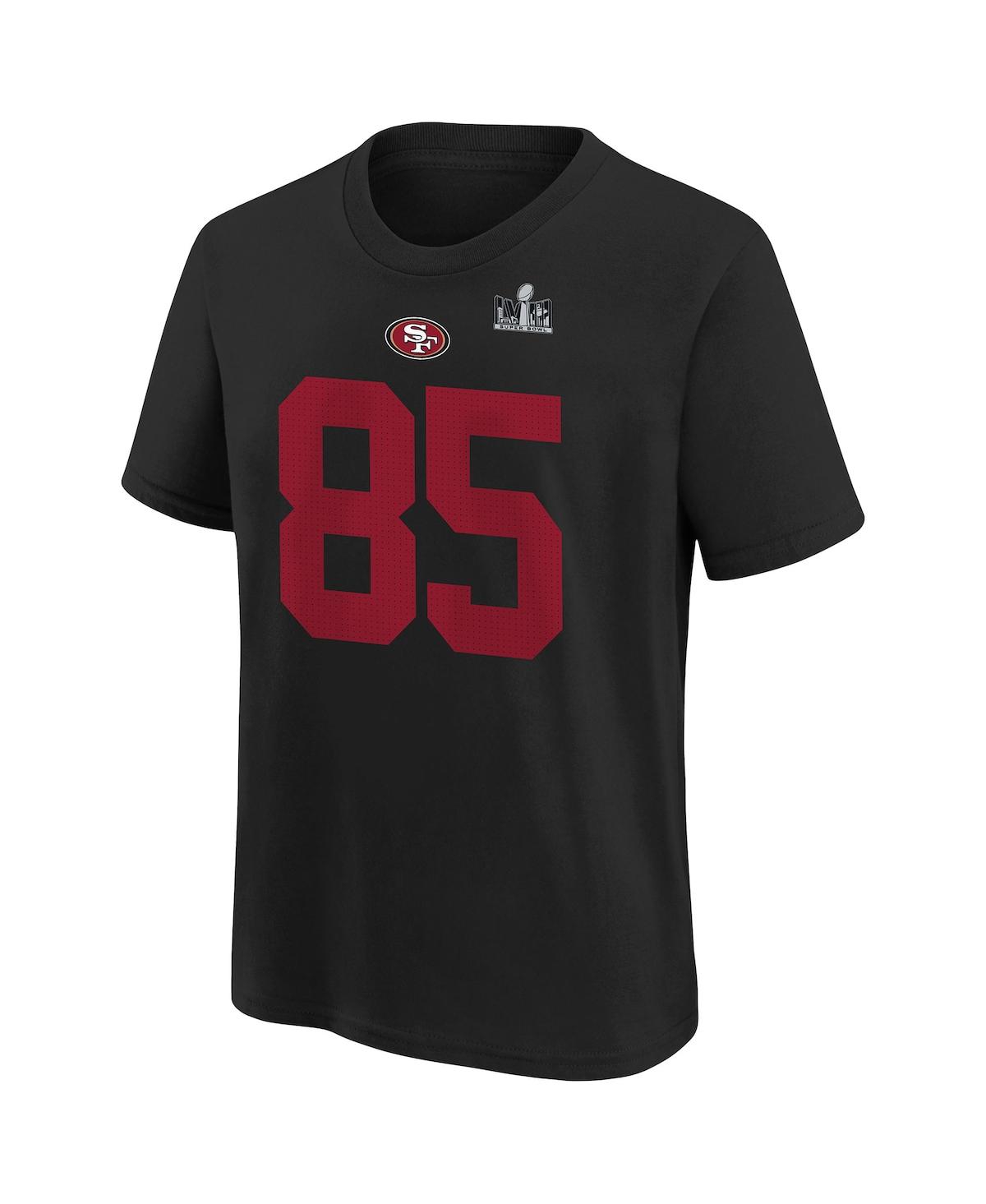 Shop Nike Big Boys  George Kittle Black San Francisco 49ers Super Bowl Lviii Player Name And Number T-shir