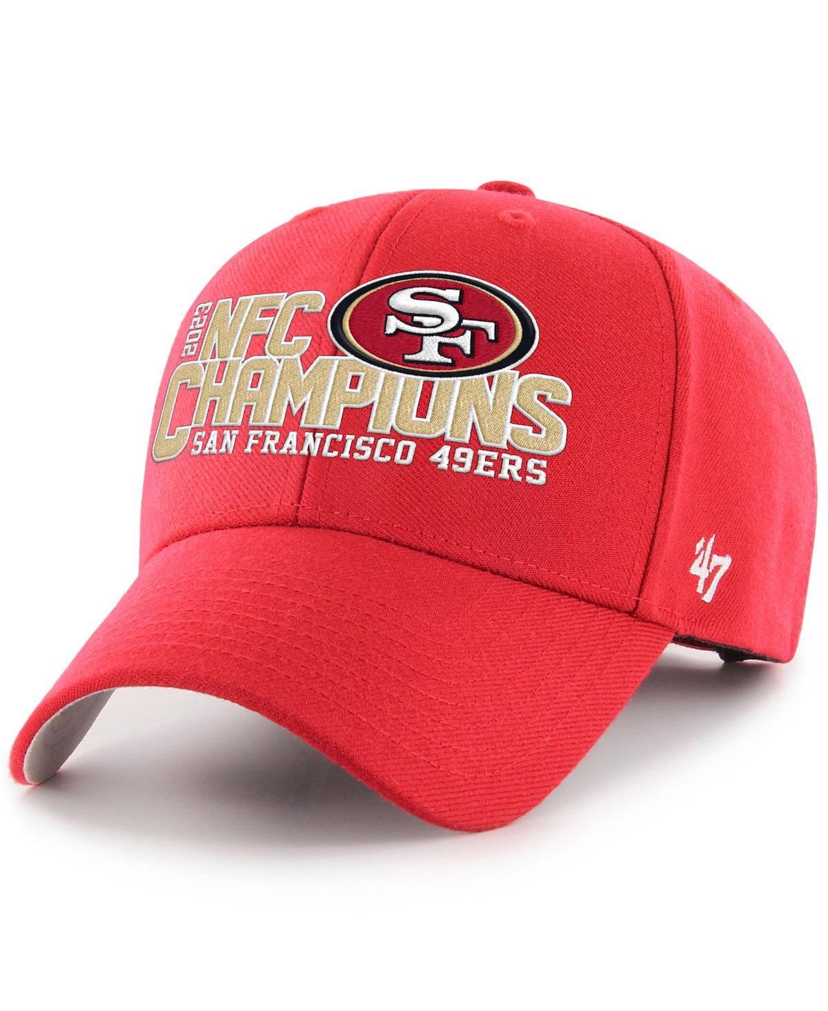 47 Brand Men's ' Scarlet San Francisco 49ers 2023 Nfc Champions Mvp Adjustable Hat
