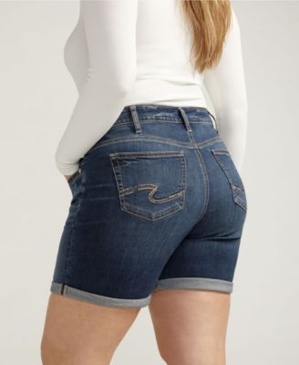 Plus Size Boyfriend Mid Rise Shorts
